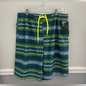 NWT Nike Men's Blue and Green Swim Trunks